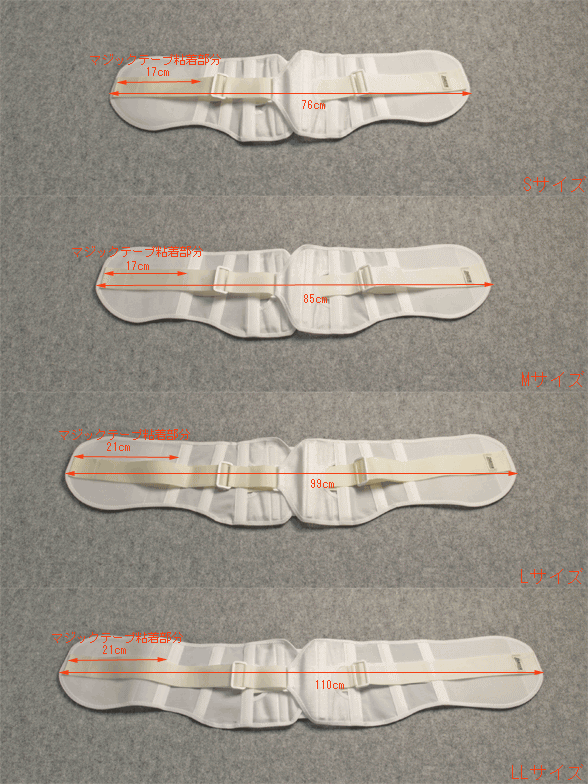 ぎっくり腰・ヘルニアの腰痛ベルト/プロハードの展開図